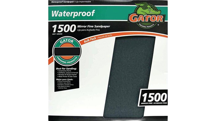 Waterproof 1500-grit silicon carbide sandpaper sheet for fine wet sanding in home improvement tools under $50 category