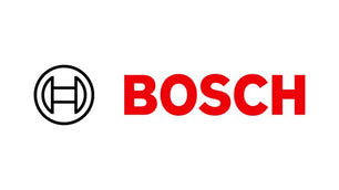 Bosch logo featuring a stylized circular emblem with the letter H inside next to bold red text spelling Bosch on a white background.