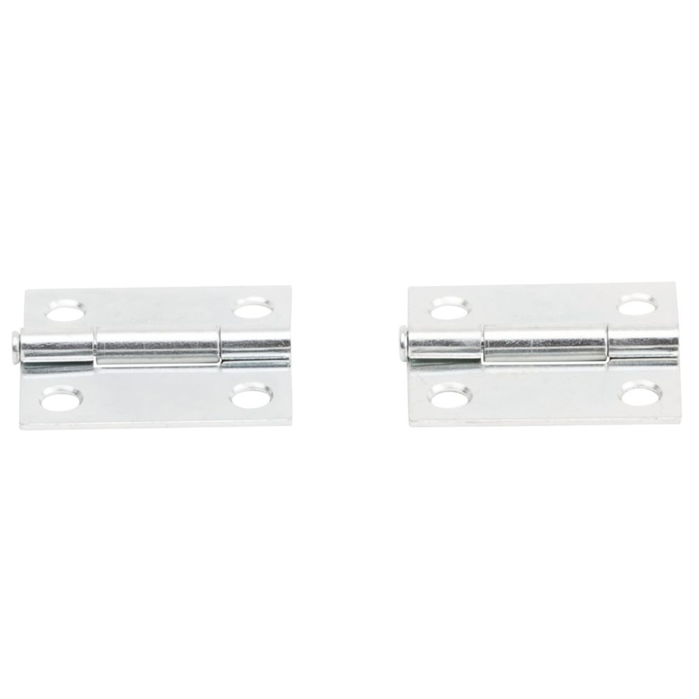 Pair of 1-1/2 inch zinc loose-pin narrow hinges made of cold-rolled steel for door hardware and home improvement use