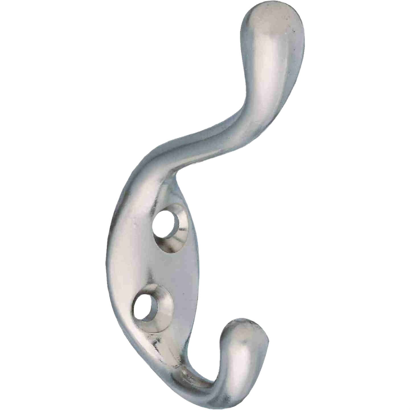 Satin nickel heavy-duty coat and hat hook for storage and closet organization in home improvement collections