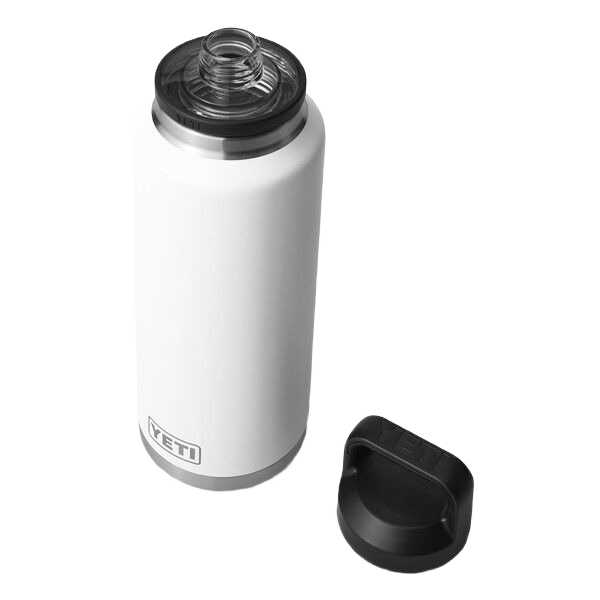 White stainless steel 46 oz insulated bottle with black chug cap, part of drinkware and kitchenware under $100 collection