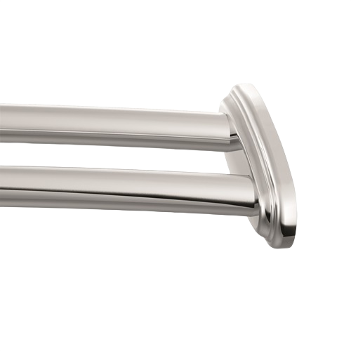 Chrome finish adjustable double curved shower rod with sturdy mounting bracket for bathroom home improvement projects