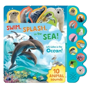 Children's ocean sound book with 10 sea animal sounds and colorful marine illustrations in books under $50 collection