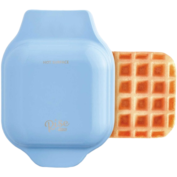 Compact light blue mini waffle maker with square waffle for small kitchen appliances and under $50 collections