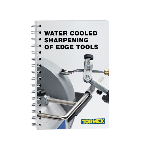Spiral-bound handbook for water-cooled sharpening of edge tools with detailed imagery of sharpening setup