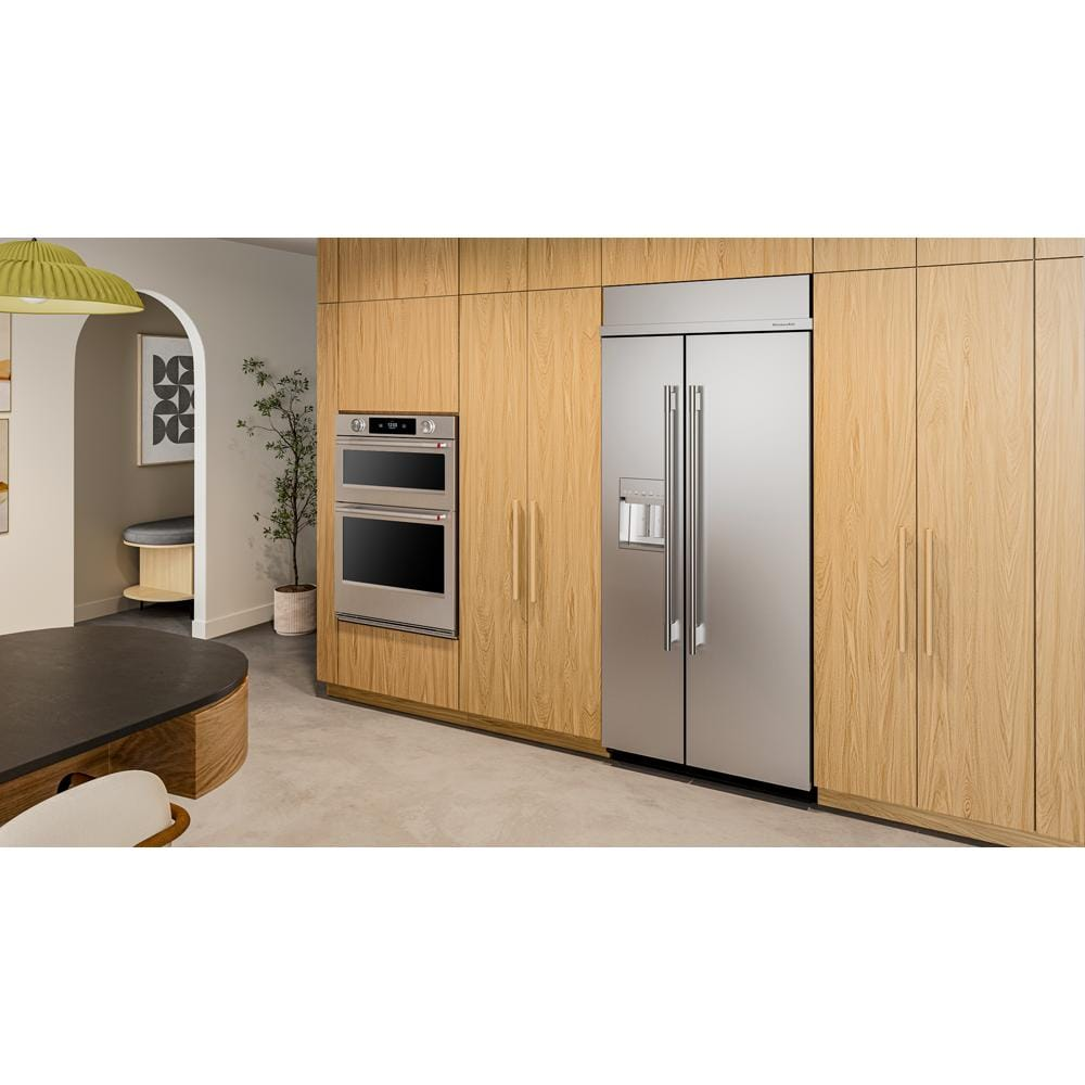 20.8 Cu. Ft. 36" Built-In Side-by-Side Refrigerator features Exterior Water and Ice Dispenser with Measured Fill
