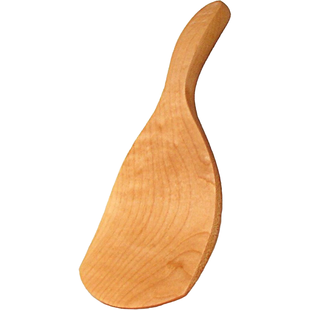 Wooden curved butter paddle with smooth finish, part of kitchen gadgets and small kitchen appliances collections under $50