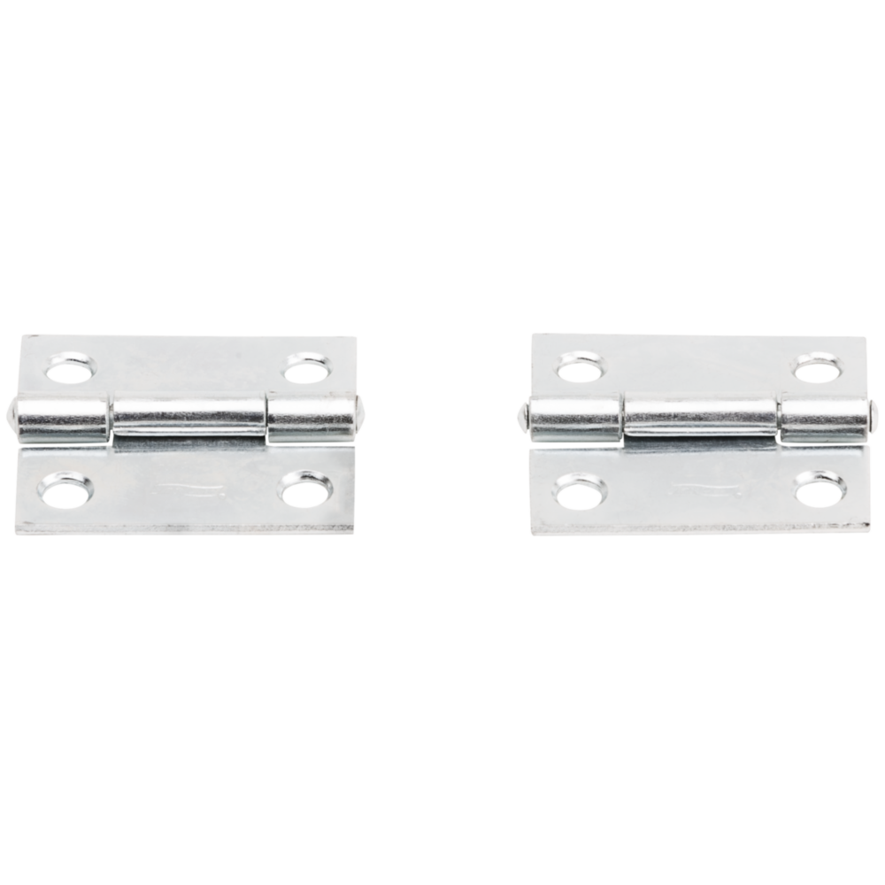 Set of two zinc-plated narrow tight-pin hinges for door and cabinet hardware in home improvement projects under $50