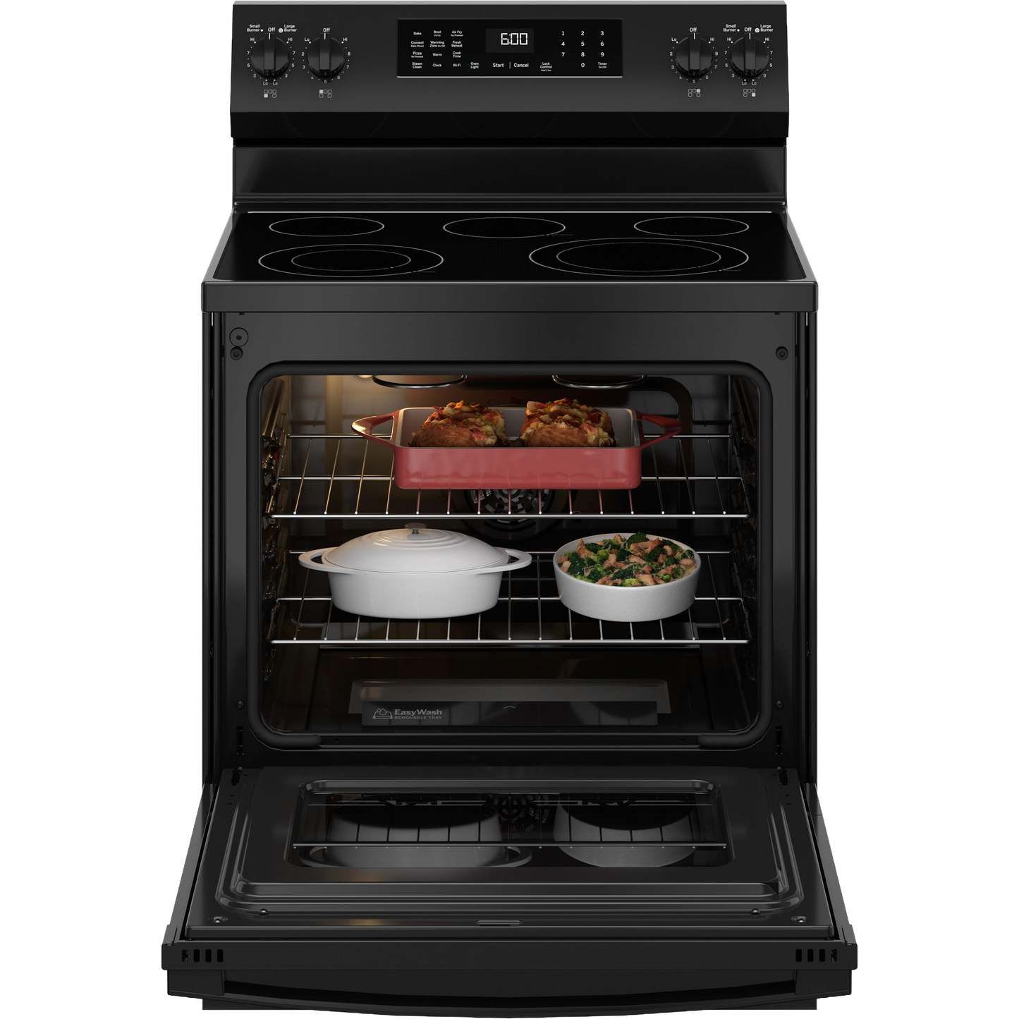 GE® ENERGY STAR® 30" Free-Standing Electric Convection Range with No Preheat Air Fry and EasyWash™ Oven Tray