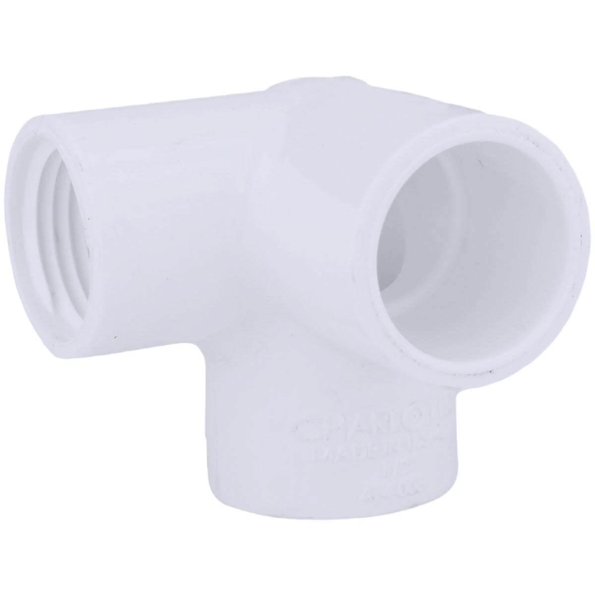 White Schedule 40 PVC 90-degree elbow with female threaded side inlet for plumbing in Pipes & Fittings under $50 collection
