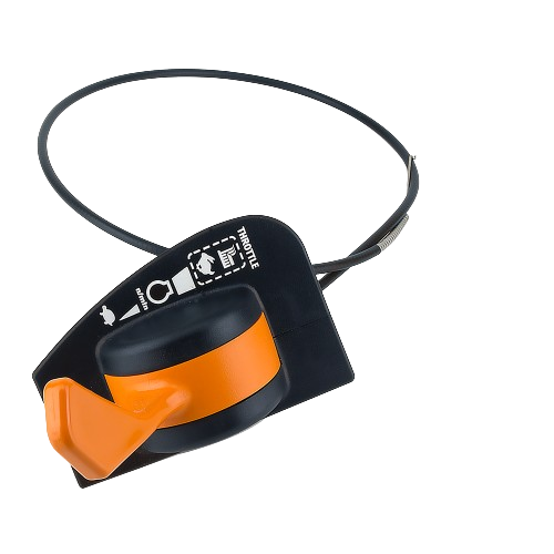Black and orange throttle control lever with push pull cable for John Deere parts under $100 in home improvement tools