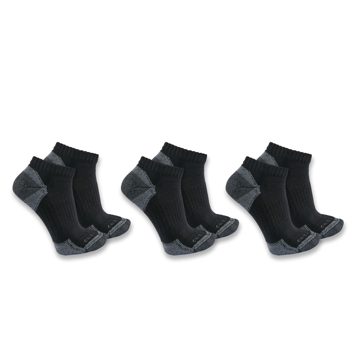 Carhartt Midweight Cotton Blend Low Cut Sock 3 Pack - Black, XL