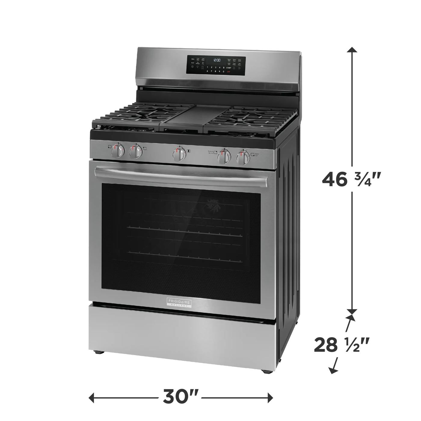 30" Rear Control Gas Range with Total Convection