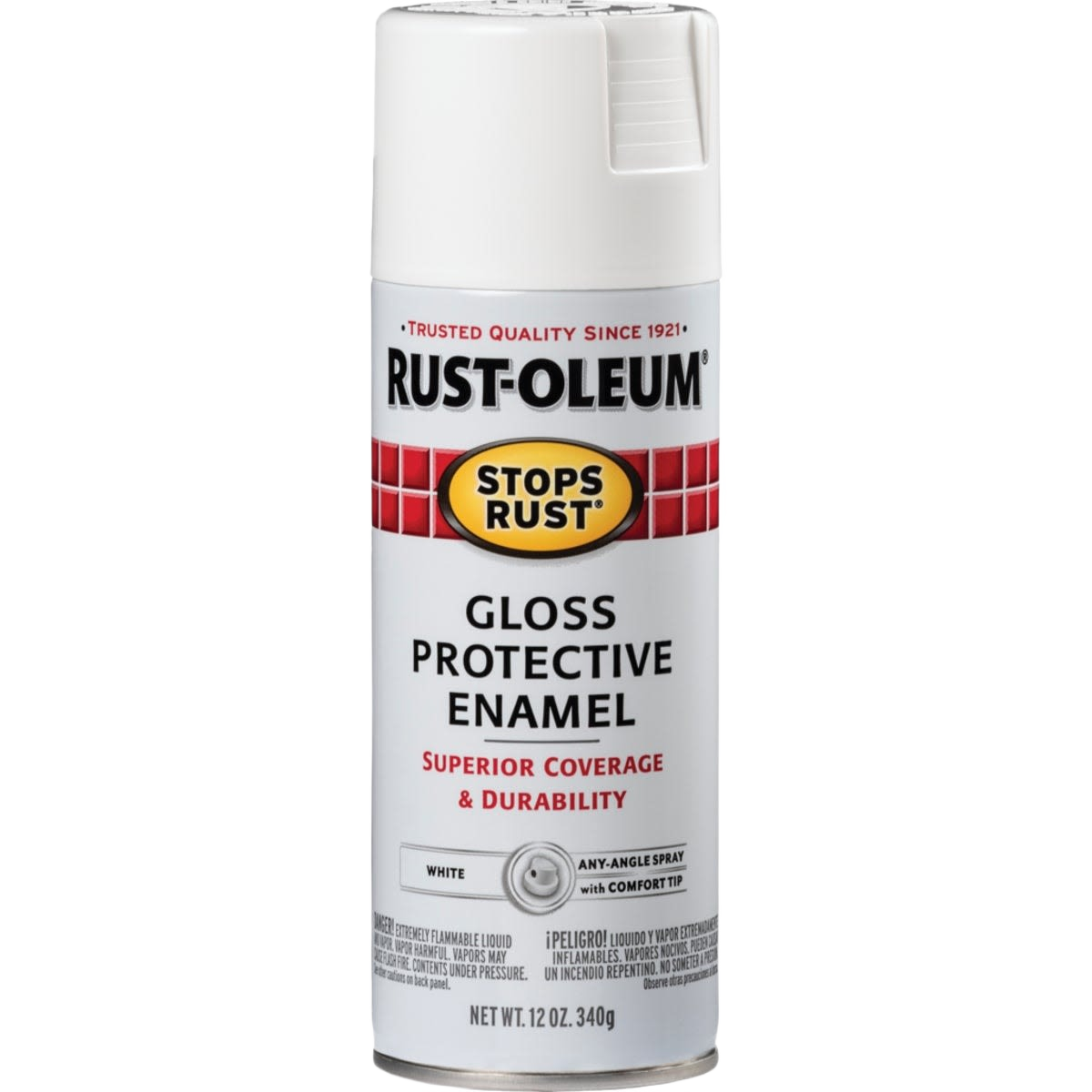 White gloss enamel spray paint can for protective coating in spray paint and home improvement collections