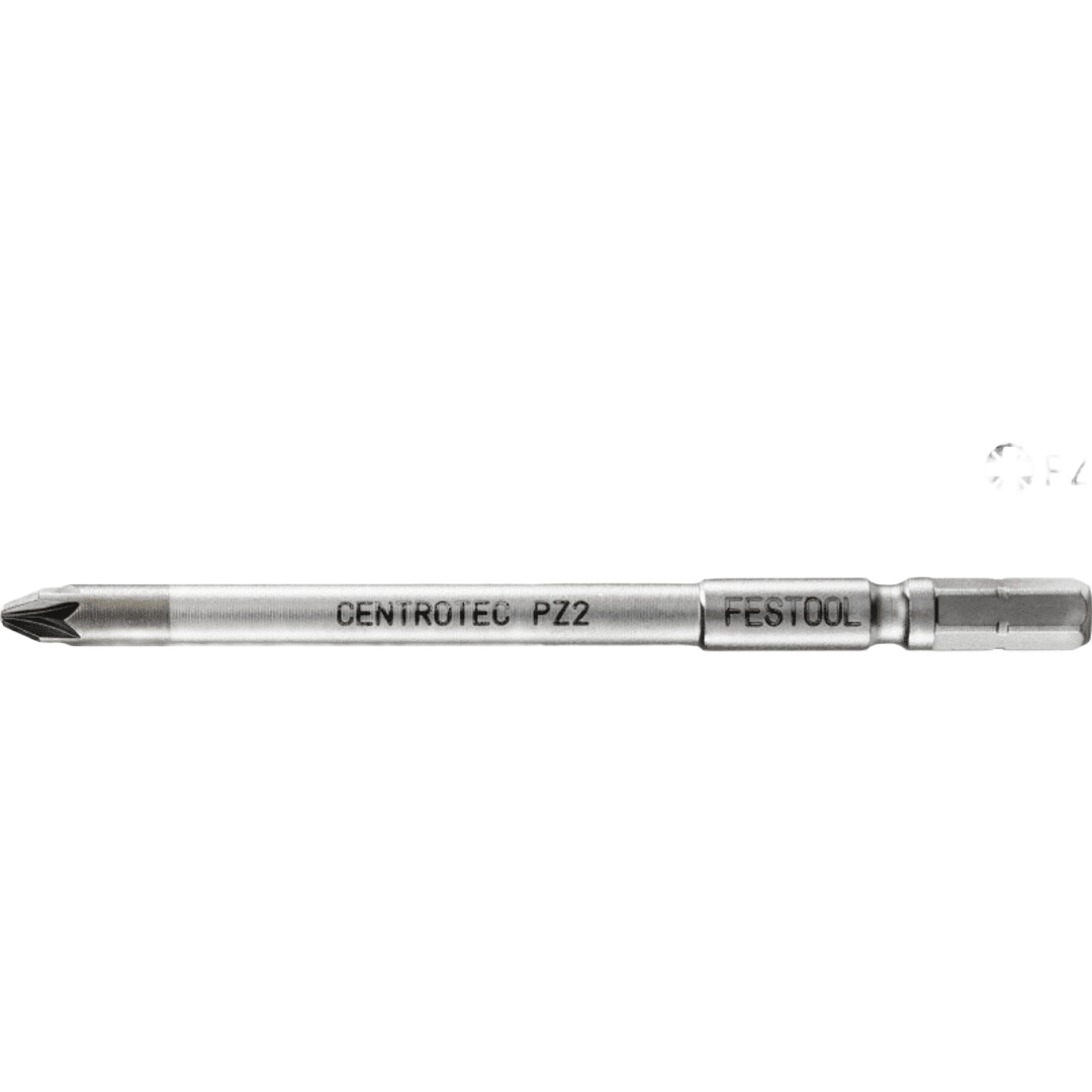 Silver steel 4-inch #2 Pozidrive screwdriver bit with hex shank for precision home improvement tasks