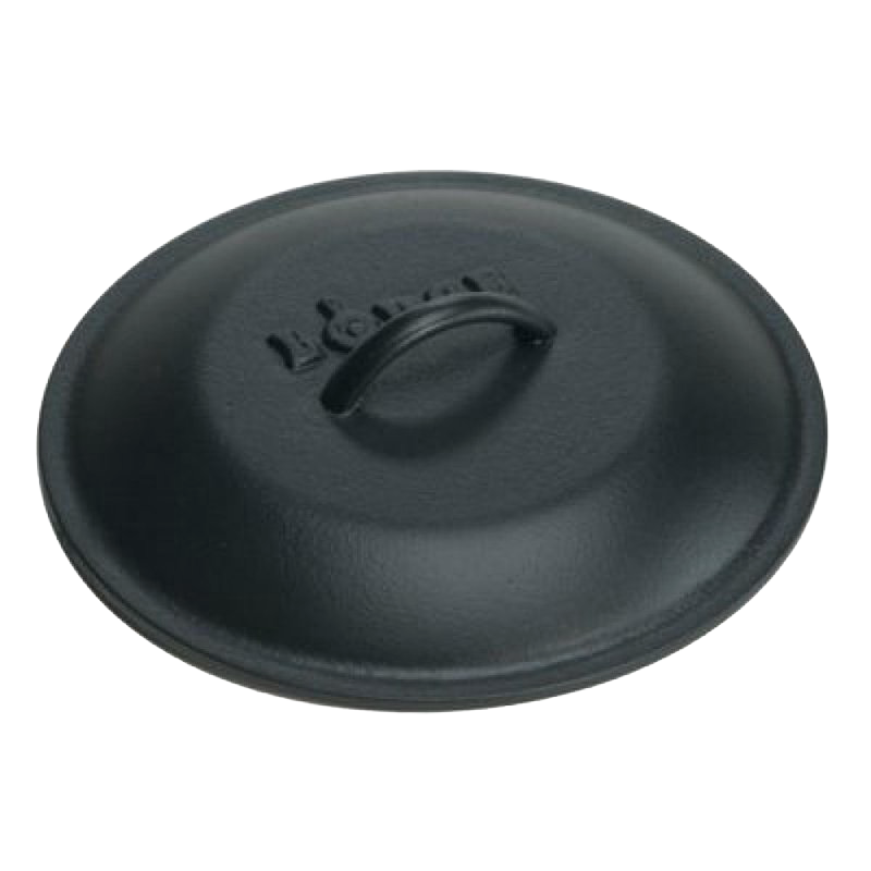 Pre-seasoned cast iron kettle lid with raised handle and self-basting design for kitchenware under $50 collections