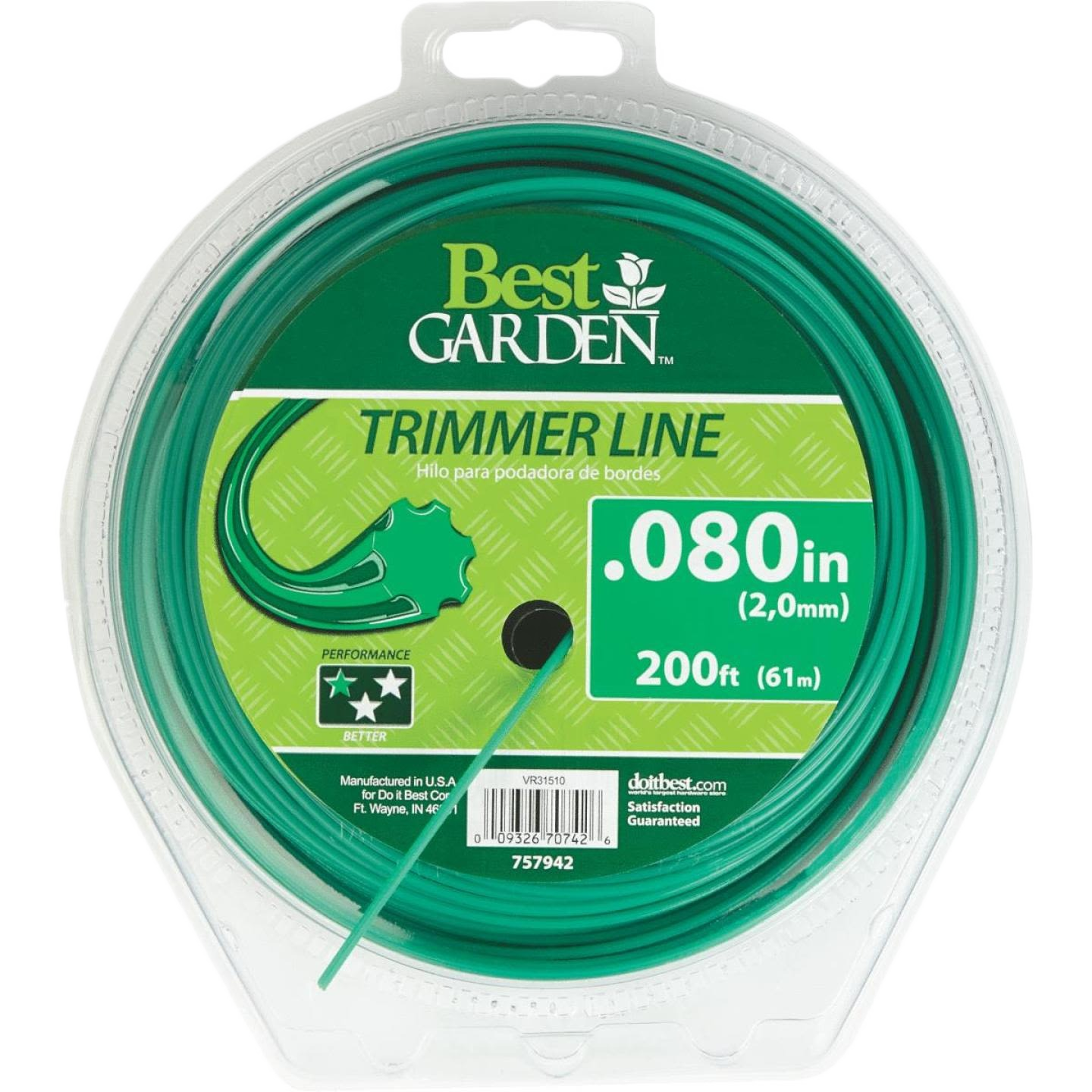 Green 0.080-inch trimmer line spool for garden tools, part of Parts & Lubricants and Under $50 collections