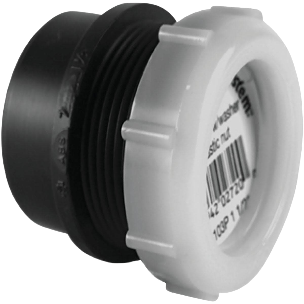 Black ABS tubular waste adapter with white threaded ABS coupling for plumbing and pipes & fittings under $50 collections