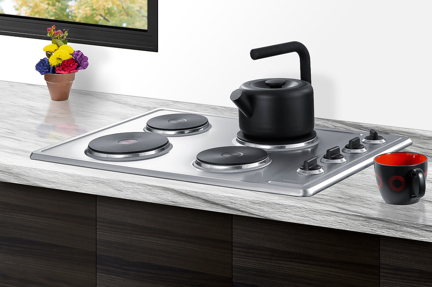 30" Wide 208/240V 4-Burner Solid Disk Cooktop