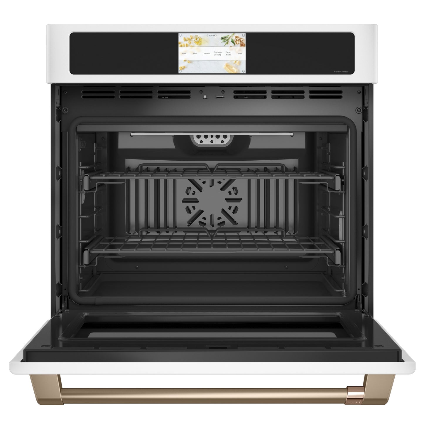 Smart built-in convection wall oven with touchscreen control and bronze handle in kitchen & kitchenware collection