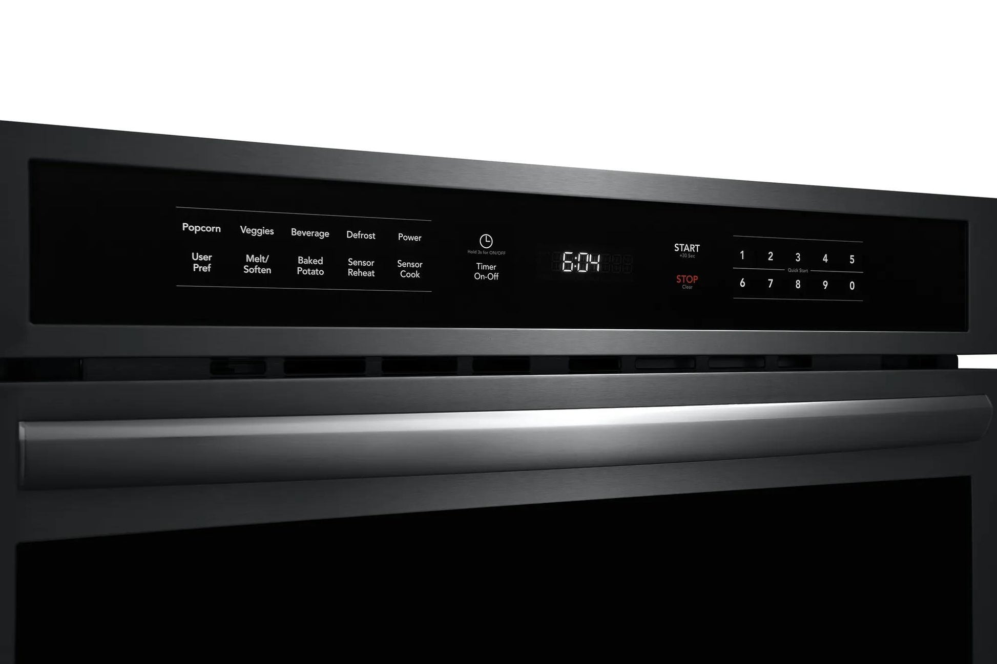 Built-in microwave oven control panel with digital display and preset cooking options from Kitchen & Kitchenware collection