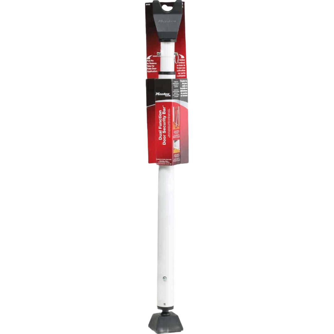 Adjustable indoor security bar made of steel with protective caps for doors in hardware and under $50 collections