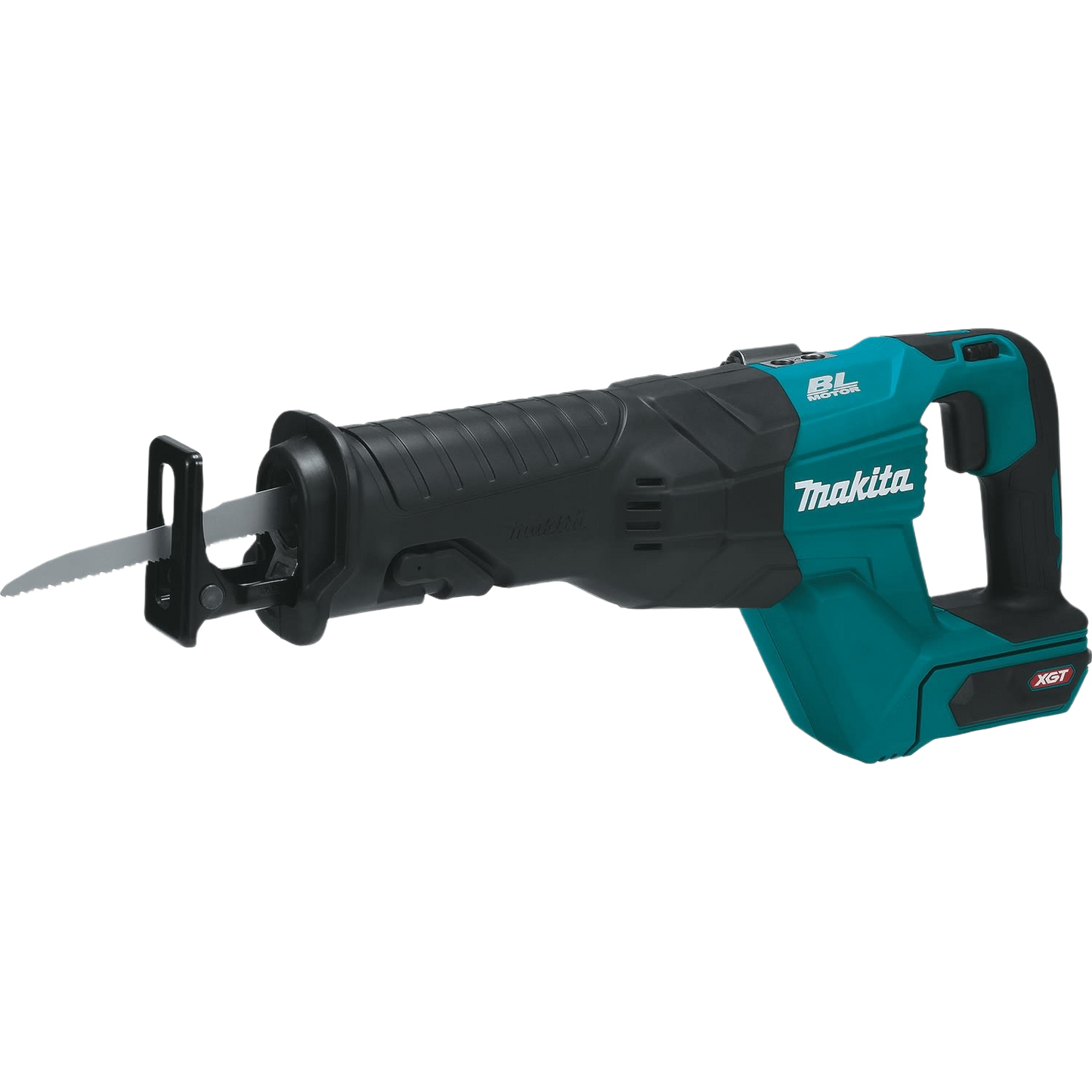 Cordless brushless reciprocating saw in teal and black designed for efficient cutting in tools and home improvement tasks