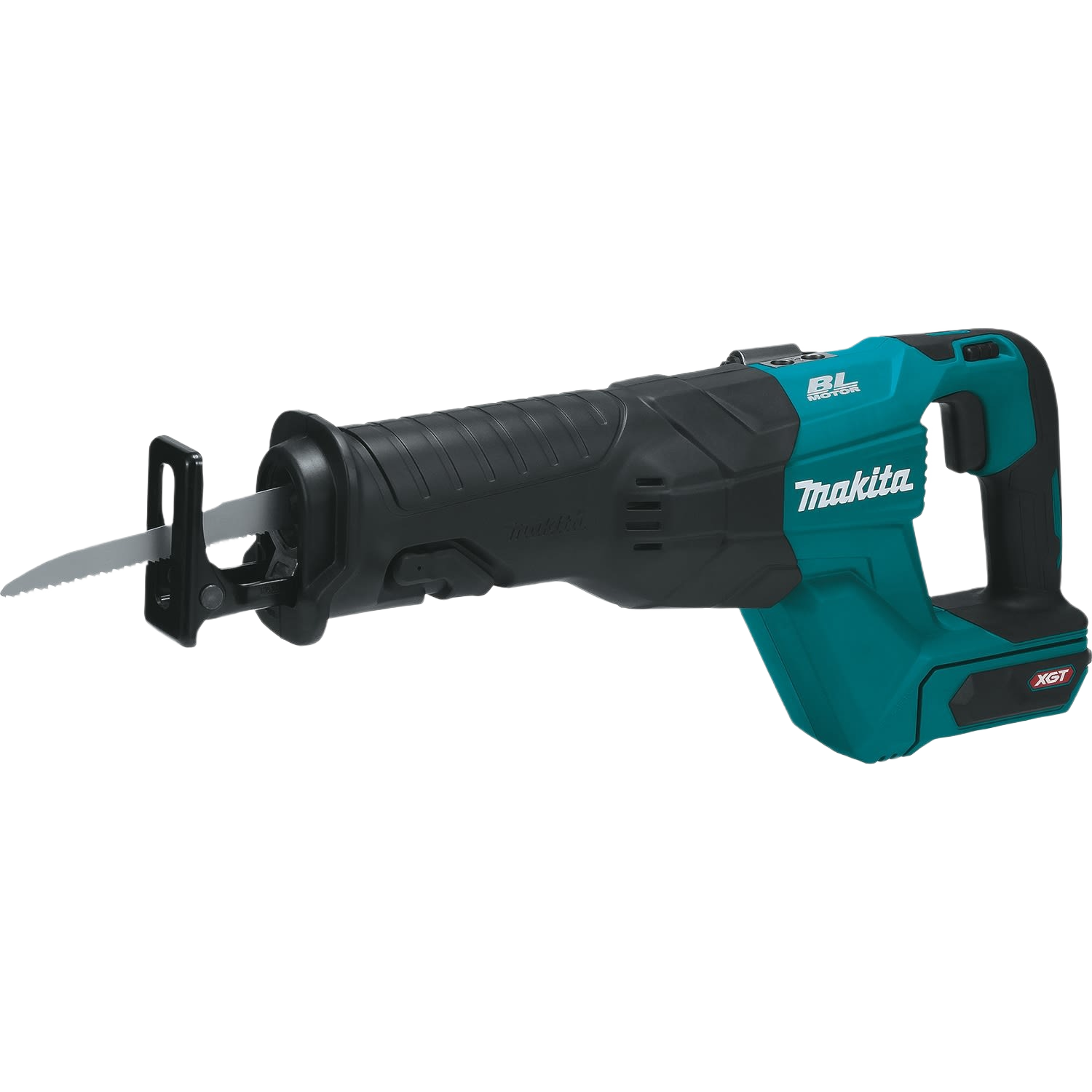 Cordless brushless reciprocating saw in teal and black designed for efficient cutting in tools and home improvement tasks