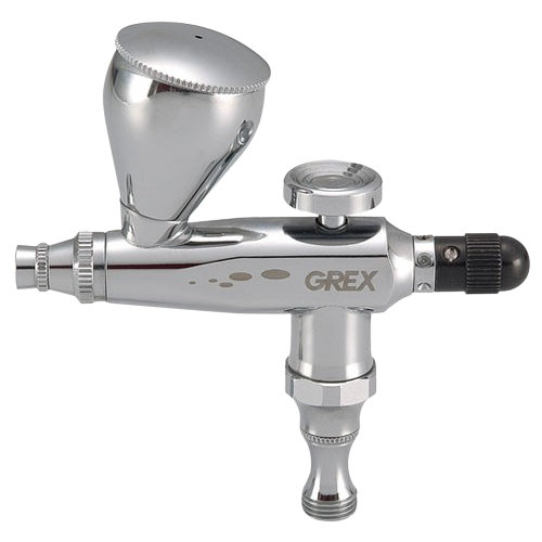 Silver single action gravity fed airbrush with 0.3 mm nozzle for fine detail in paint sprayers and home improvement sets