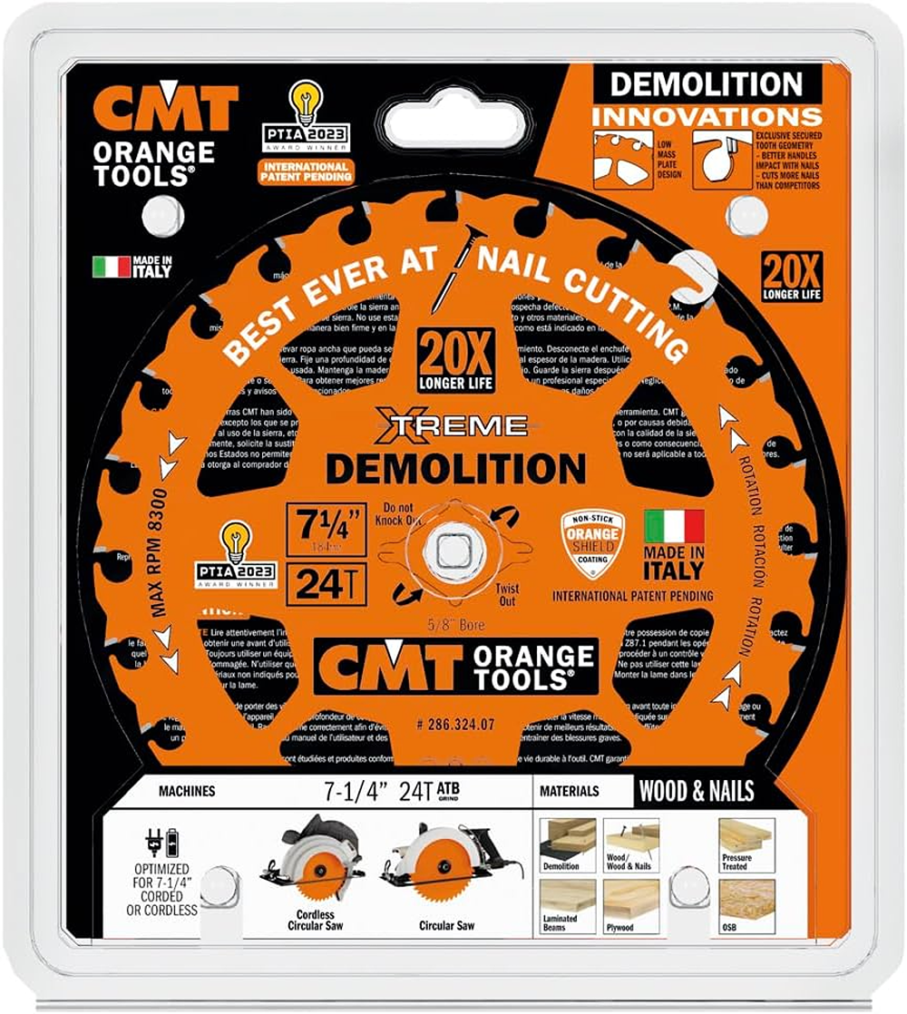 CMT Orange Tools 7-1/4" 24T Demolition Saw Blade
