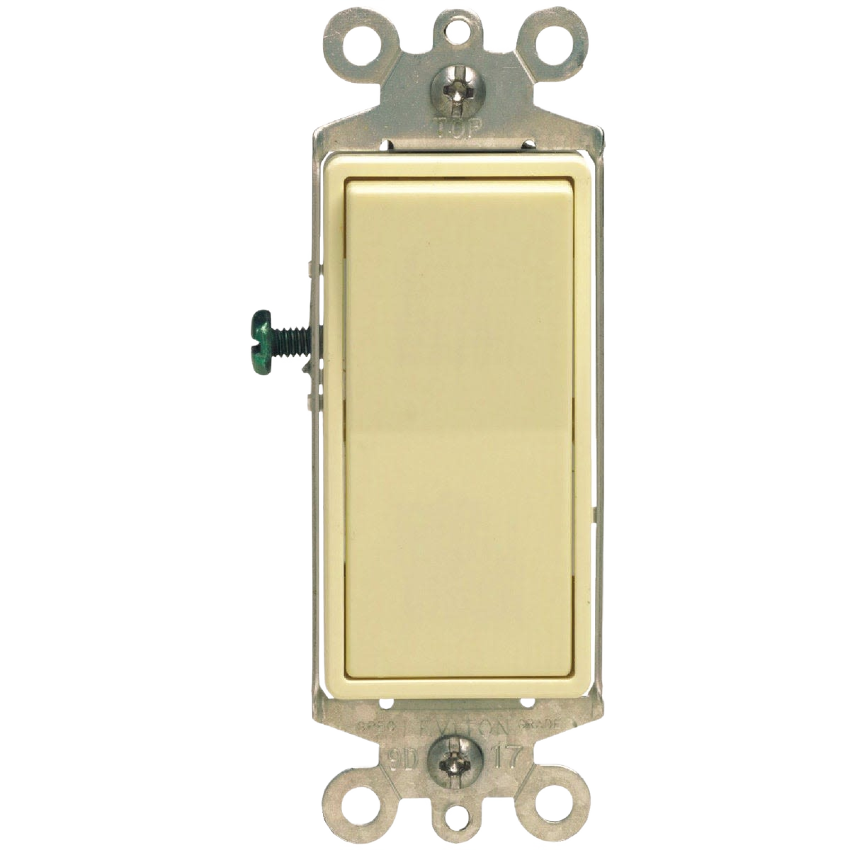 Ivory rocker 3-way grounded switch for electrical wall plates in home improvement and rocker wall plate collections