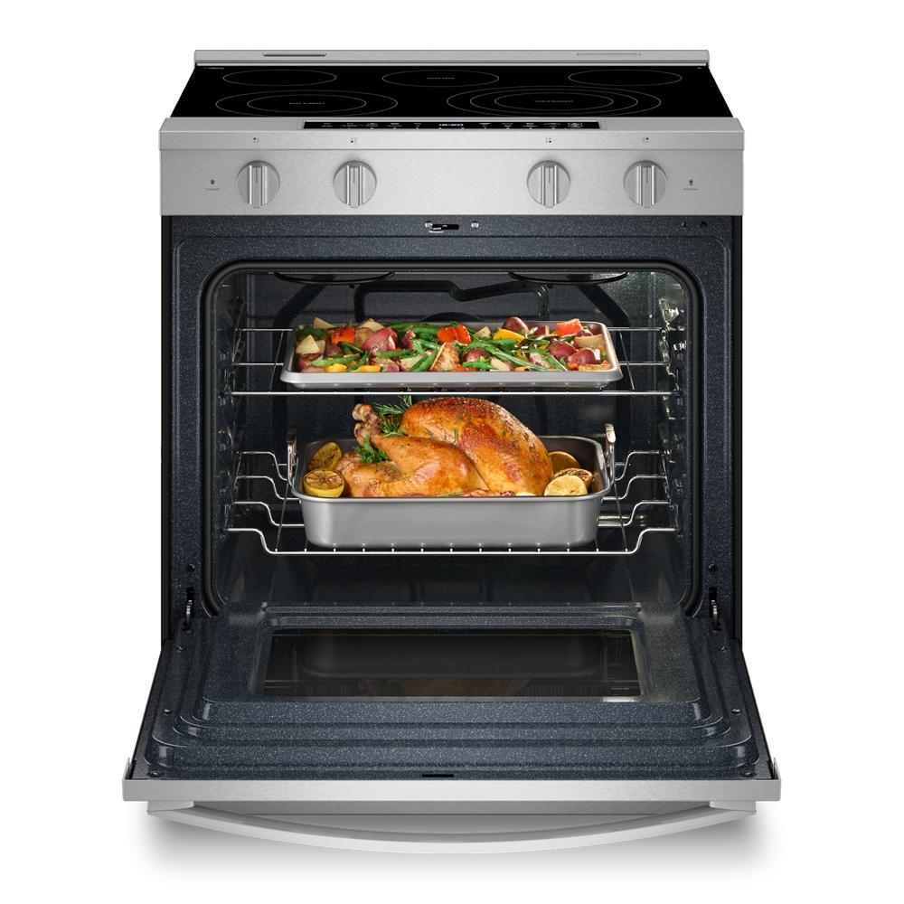 30-inch Smart Slide in Electric Range with Air Cooking Technology, No Preheat Air Fry, WipeClean™ Coating, Steam/Self Clean and High Speed Preheat