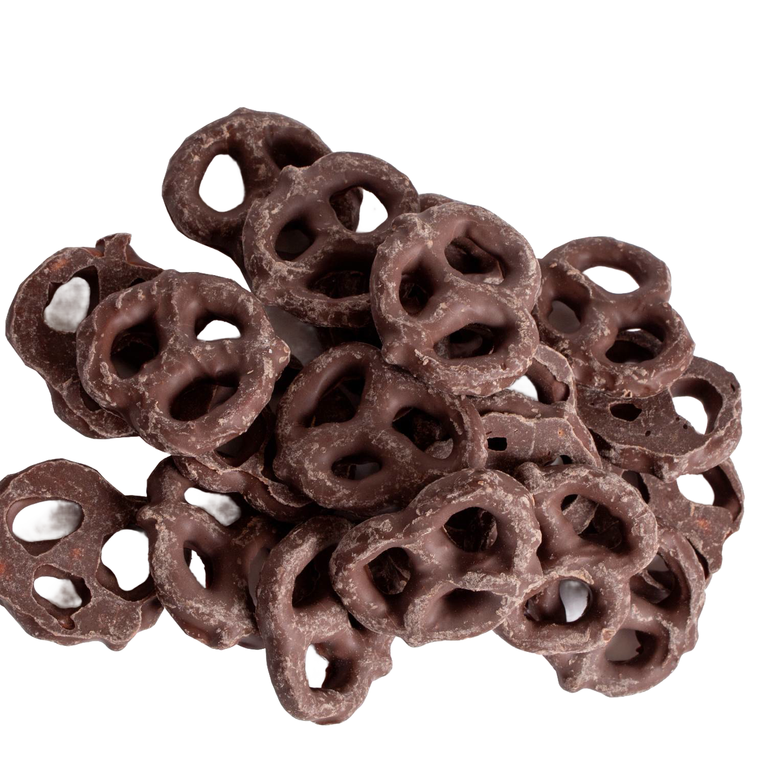 Pile of mini pretzels coated in dark chocolate in Chips & Snacks and Food & Beverage collections under $50