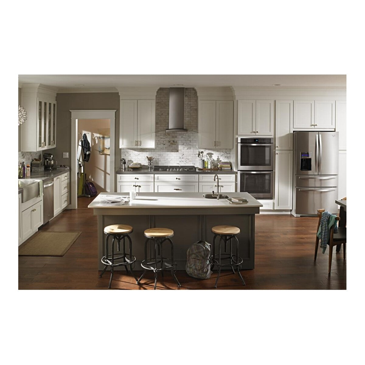 36" Modern Glass Island Mount Range Hood