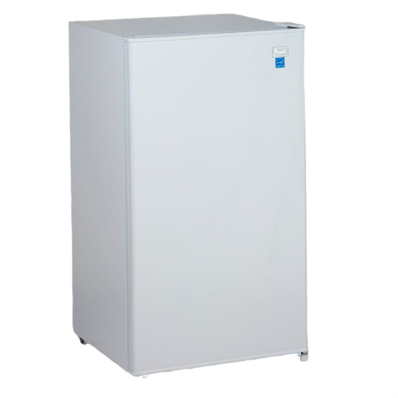 Compact white refrigerator with chiller compartment for kitchen and appliance collections in home improvement.