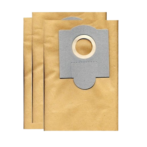Three brown paper dust collection bags designed for woodworking tools and dust collectors under $50 collection
