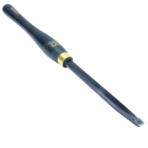 Woodturning tool with replaceable carbide tip and ergonomic wooden handle for woodworking and home improvement projects