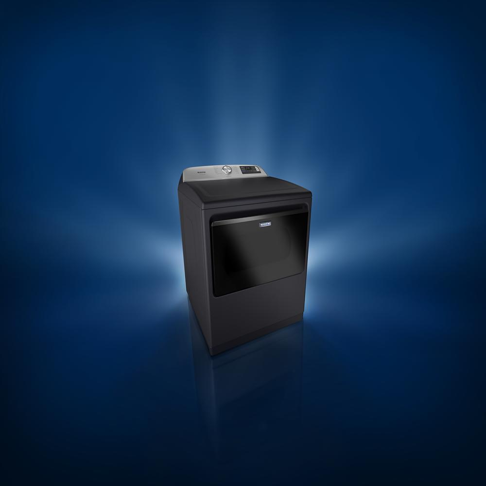 Black electric top load dryer with control panel and large door in appliances and dryers collection