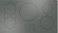 36-inch built-in touch control induction cooktop with six circular heating zones for modern kitchen appliances