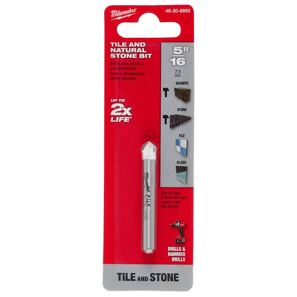 5/16 inch carbide drill bit for tile, stone, and glass with enhanced durability in power tool accessories