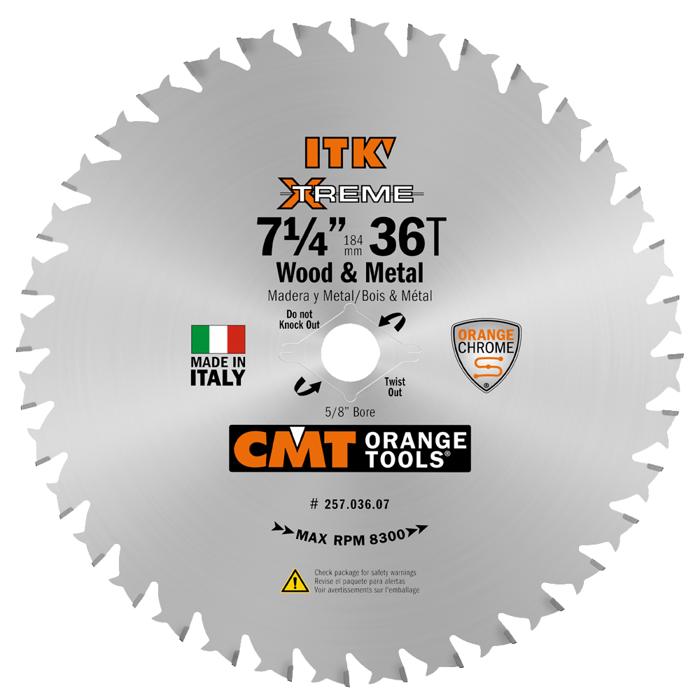 CMT Orange Tools 7-1/4" 36T Wood & Metal Saw Blade