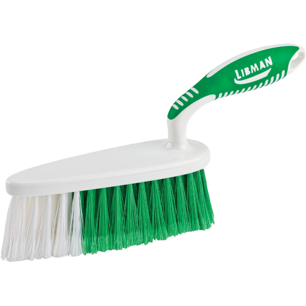 Handheld dust brush with green and white recycled PET bristles for cleaning and home improvement tools collections under $50