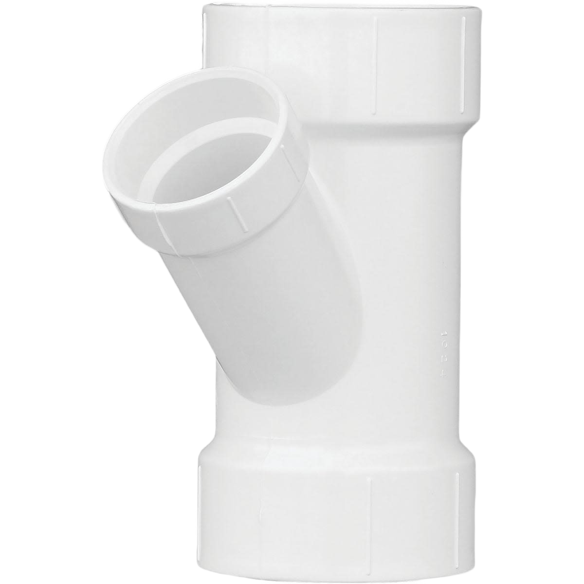 White PVC reducing wye fitting for drain, waste, and vent systems in Pipes & Fittings and Plumbing collections