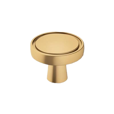 Champagne bronze cabinet knob with mid-century modern design for furniture hardware and home improvement.