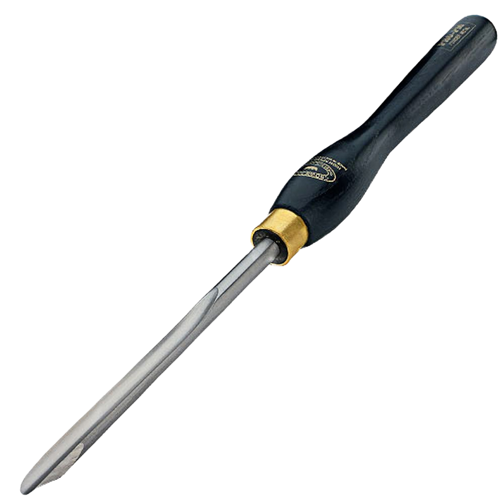 Detail gouge with black ergonomic handle and brass ferrule, designed for precise woodworking in home improvement projects under $100 collections