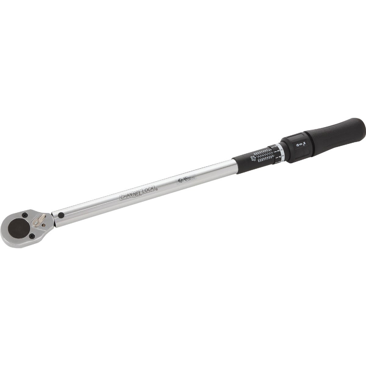 Micrometer torque wrench with 1/2 inch drive, stainless steel body, and ergonomic black handle for precise home improvement tasks