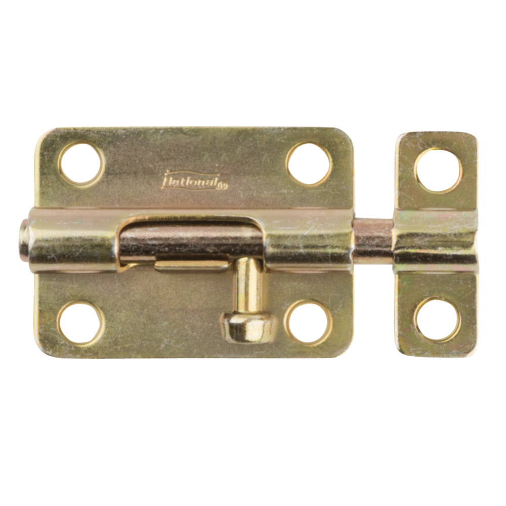 Brass steel door barrel bolt with mounting holes for securing lightweight doors in hardware and door accessories collections under $50