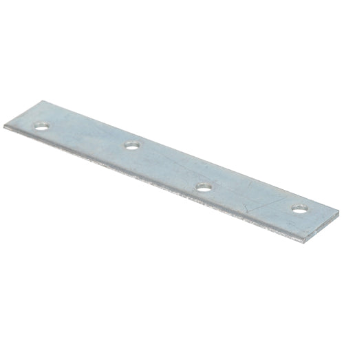 Zinc-plated metal mending plate with four holes for reinforcing wooden structures in hardware collection under $50