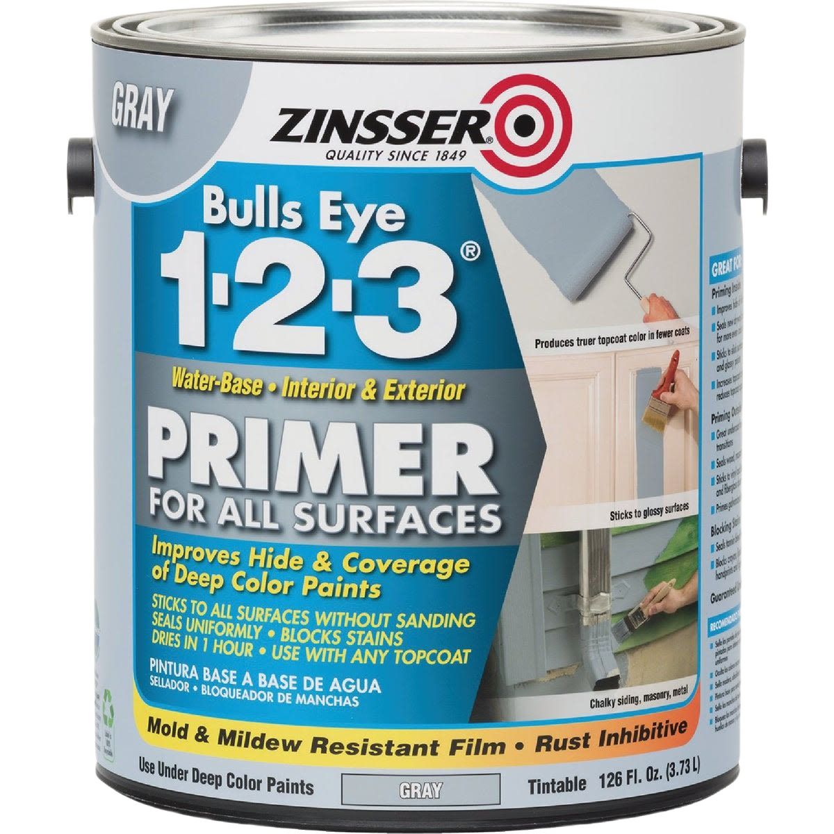 Gray water-based primer for interior and exterior surfaces from Primer and Paint & Supplies collections