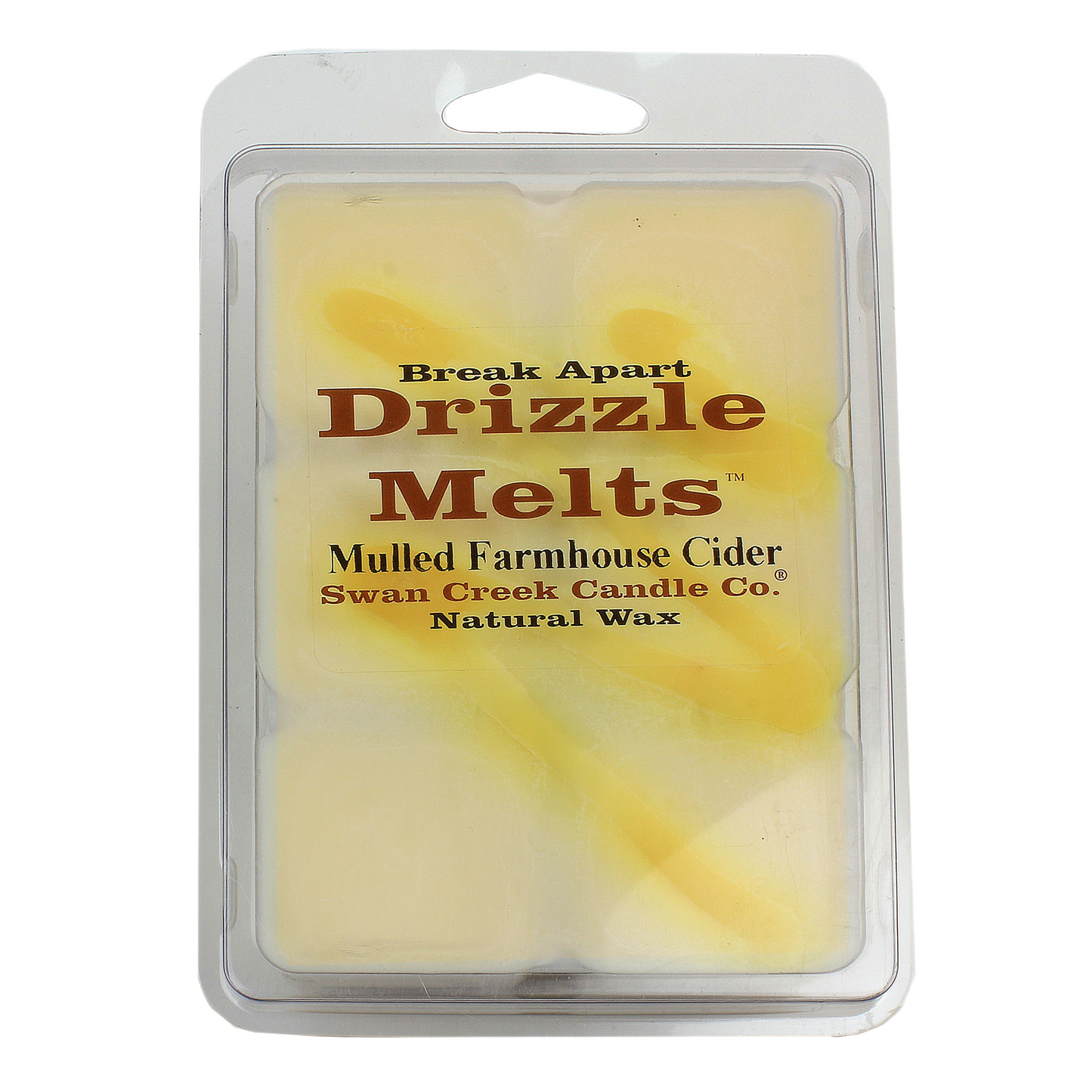 Package of natural wax melts in mulled farmhouse cider scent by Swan Creek Candle Co.